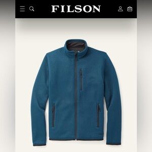 Filson Ridgeway Fleece Jacket Blue Size Large Front zip Like new condition.